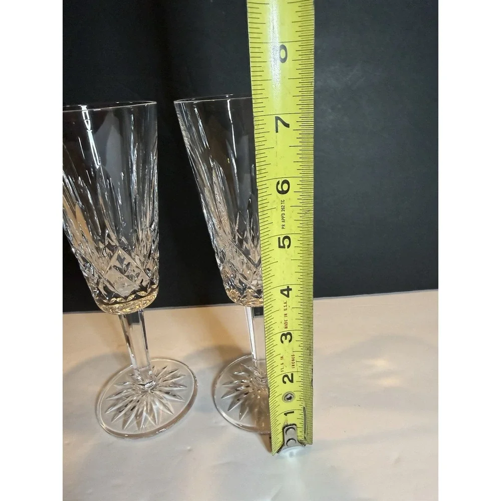 Waterford Lismore Crystal Champagne Flutes Set of 2 7.5